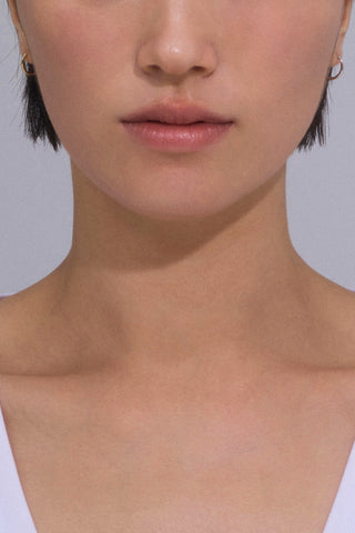 DEUX 10K BICOLOR GOLD HOOP EARRINGS SMALL