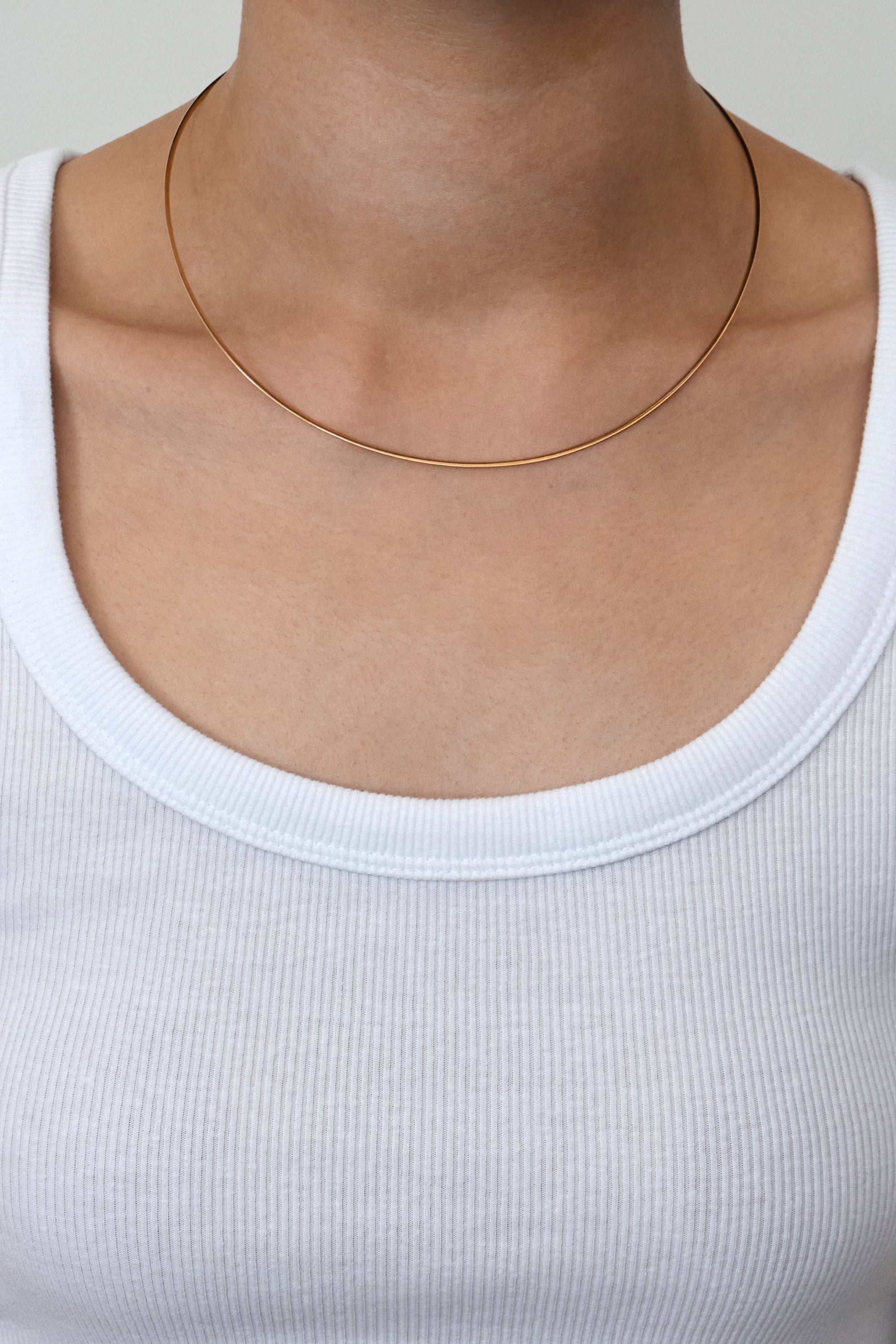 DUAL SQUARE NECKLACE 1.5MM IN GOLD & WHITE GOLD
