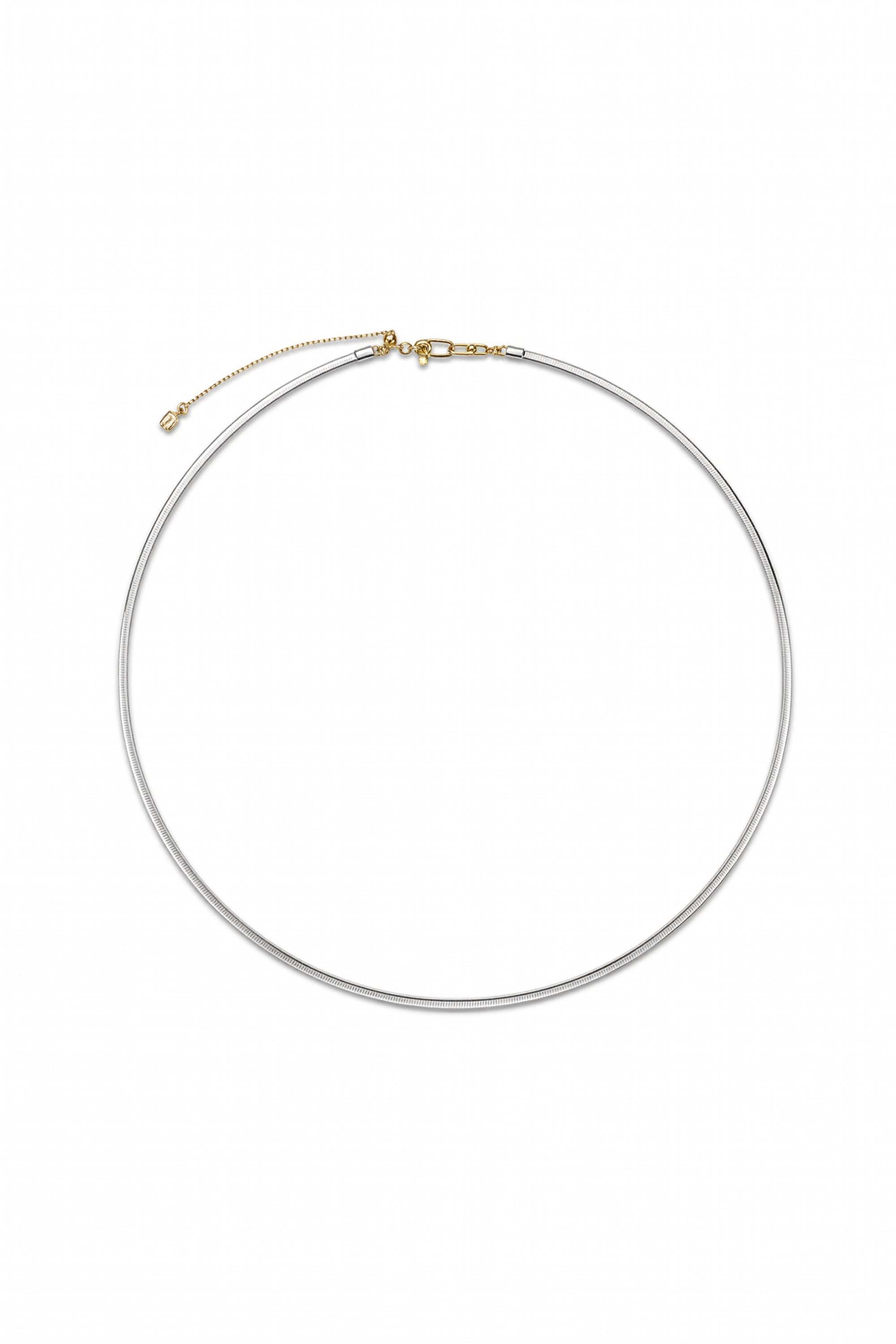 DUAL SQUARE NECKLACE 2.0MM IN GOLD & WHITE GOLD