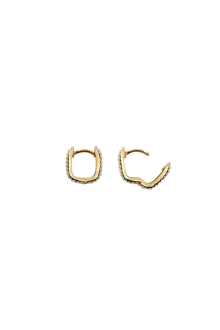 ESSENTIAL RIBBED SILHOUETTE YELLOW GOLD EARRINGS
