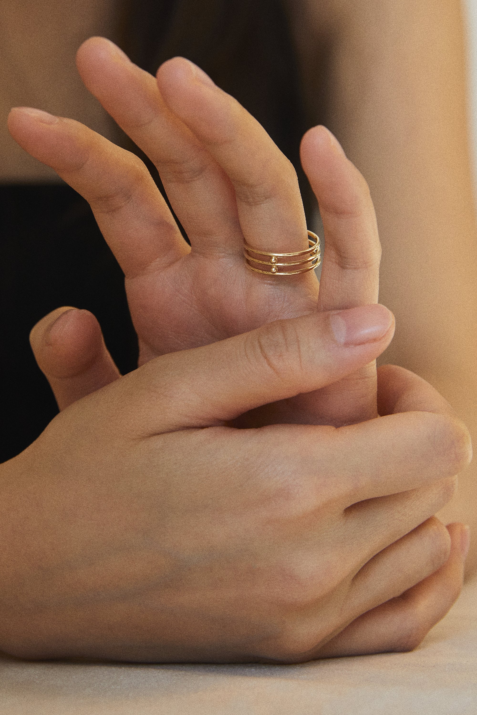 10K黄金多重完美戒指