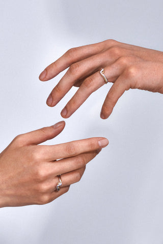 10K TRESSE BICOLOR RING