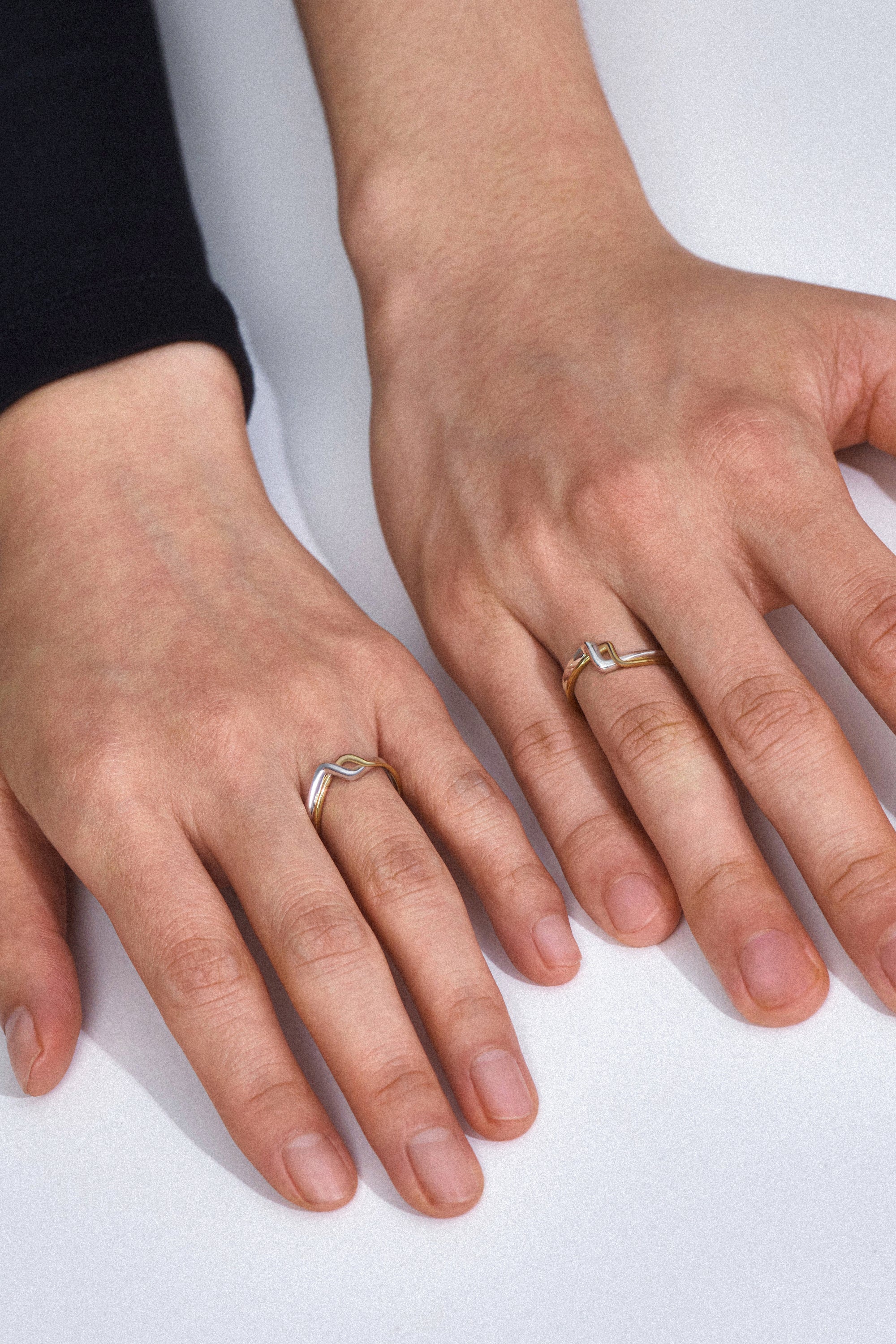 10K TRESSE BICOLOR RING