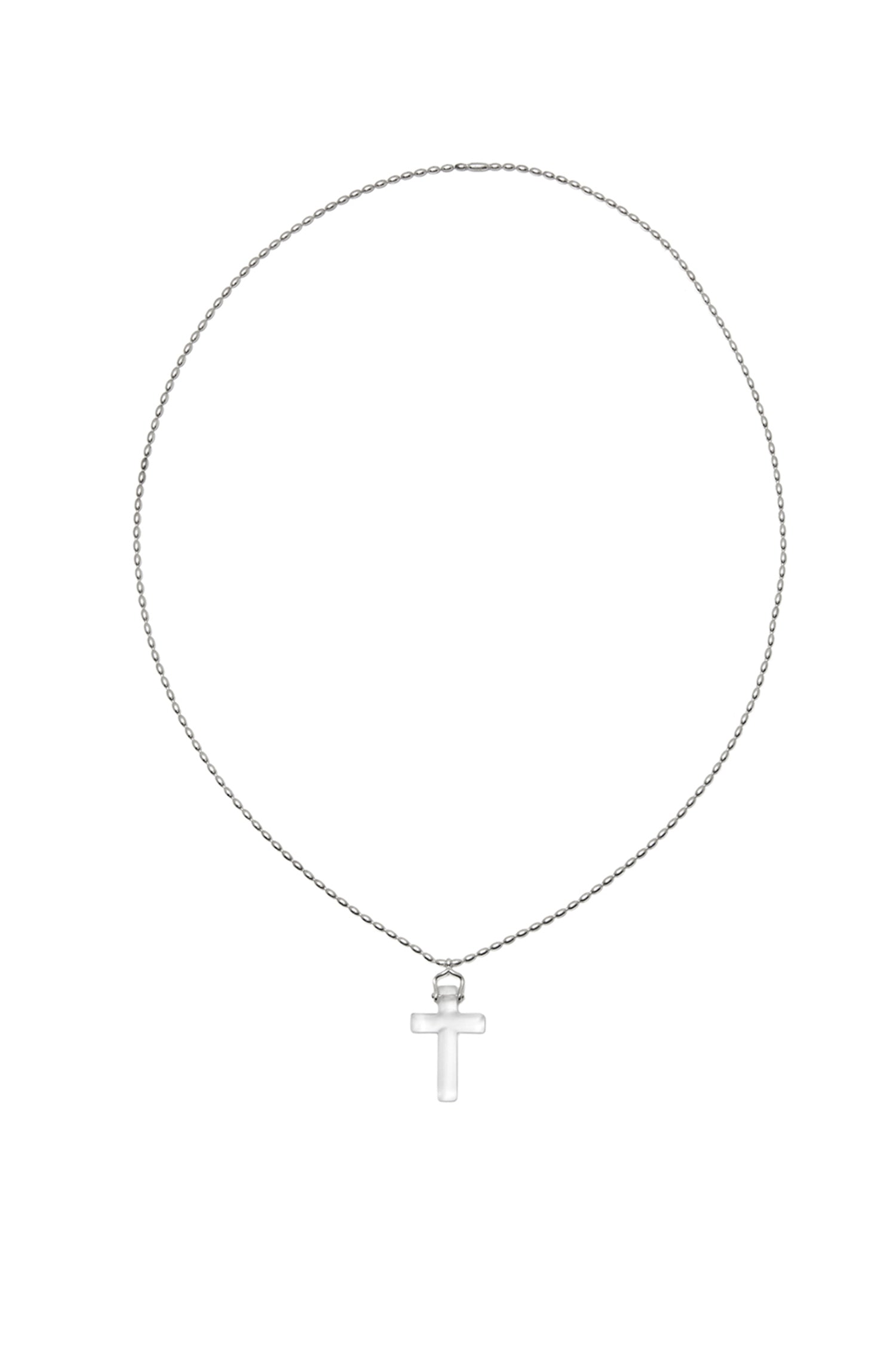 银色祝福不透明石英吊坠