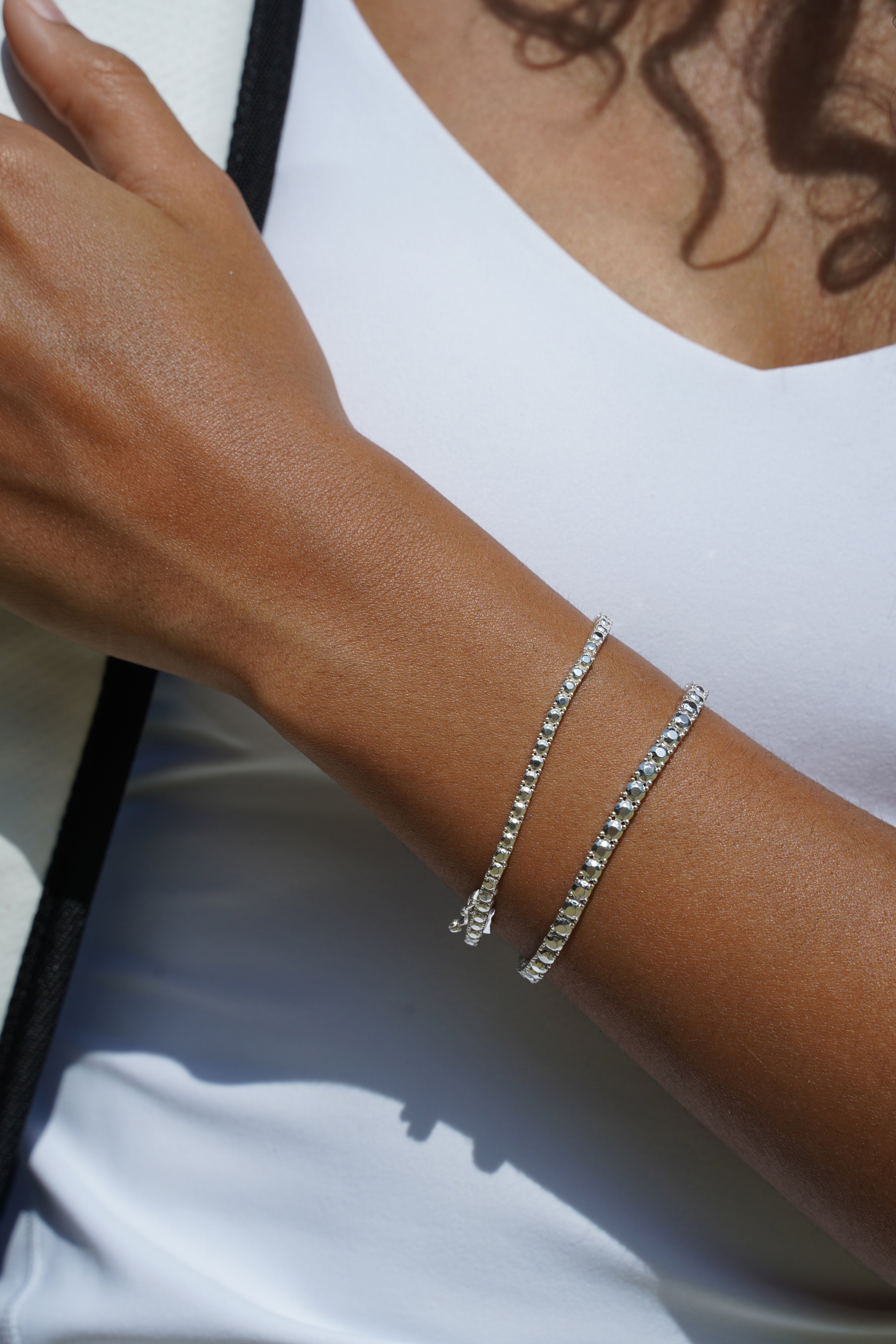 シルバーダイヤモンドテニスブレスレット M