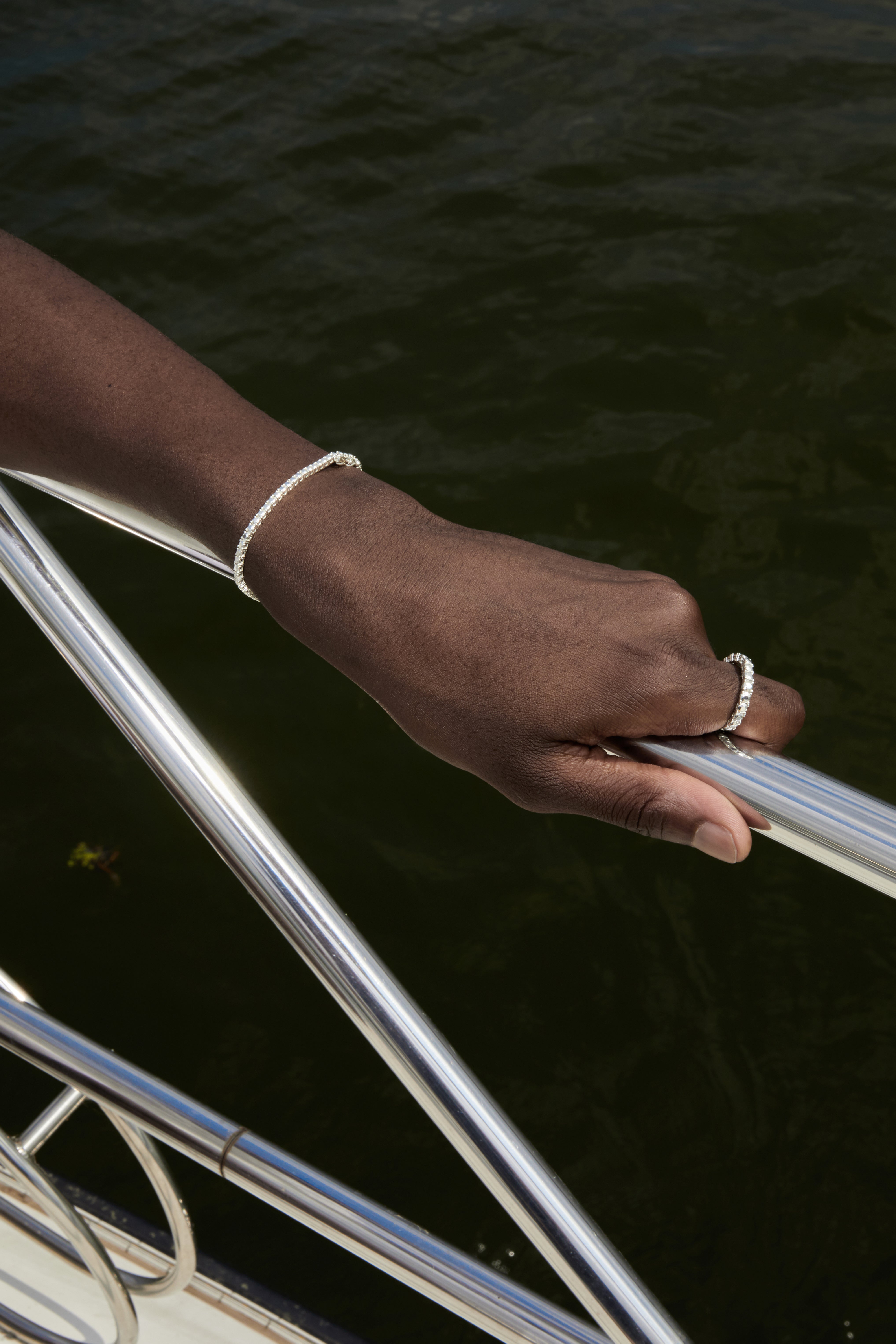 シルバーダイヤモンドテニスブレスレット M