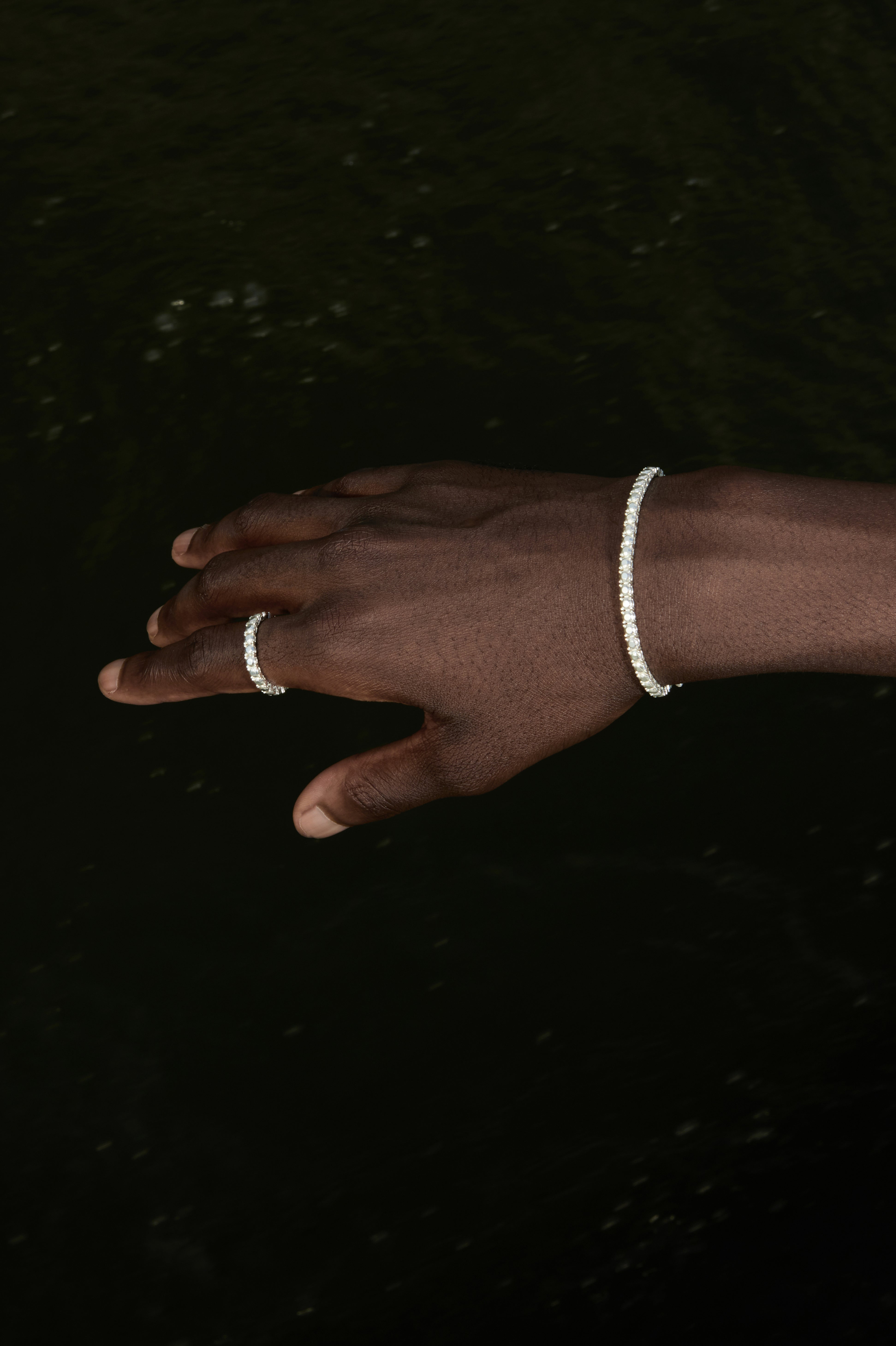 シルバーダイヤモンドテニスブレスレット M