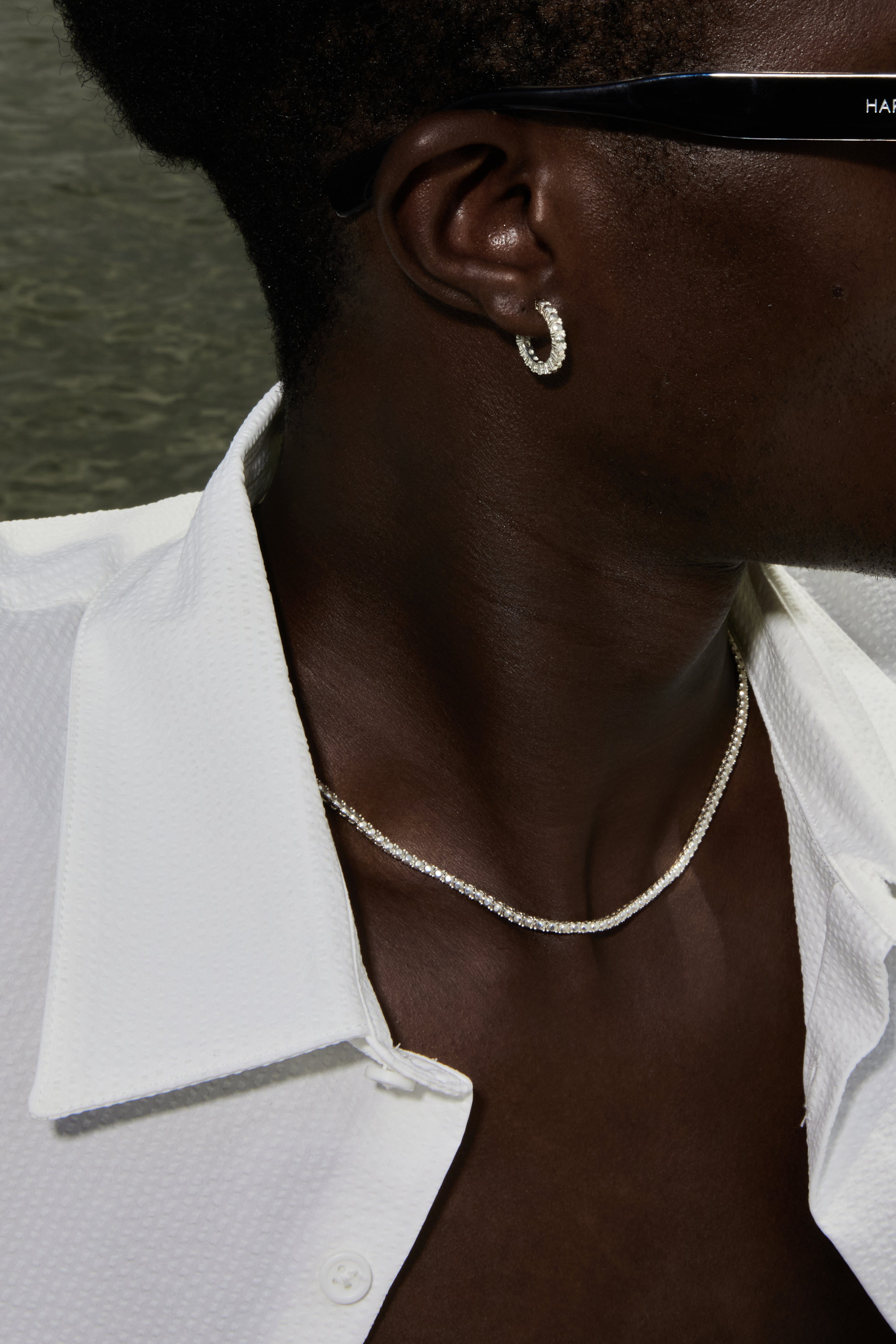 银钻网球圈耳环 M