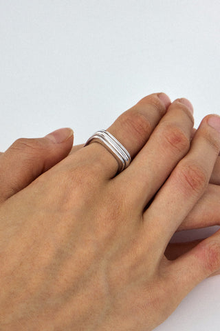 SQUARED POTTERY VESSEL RING