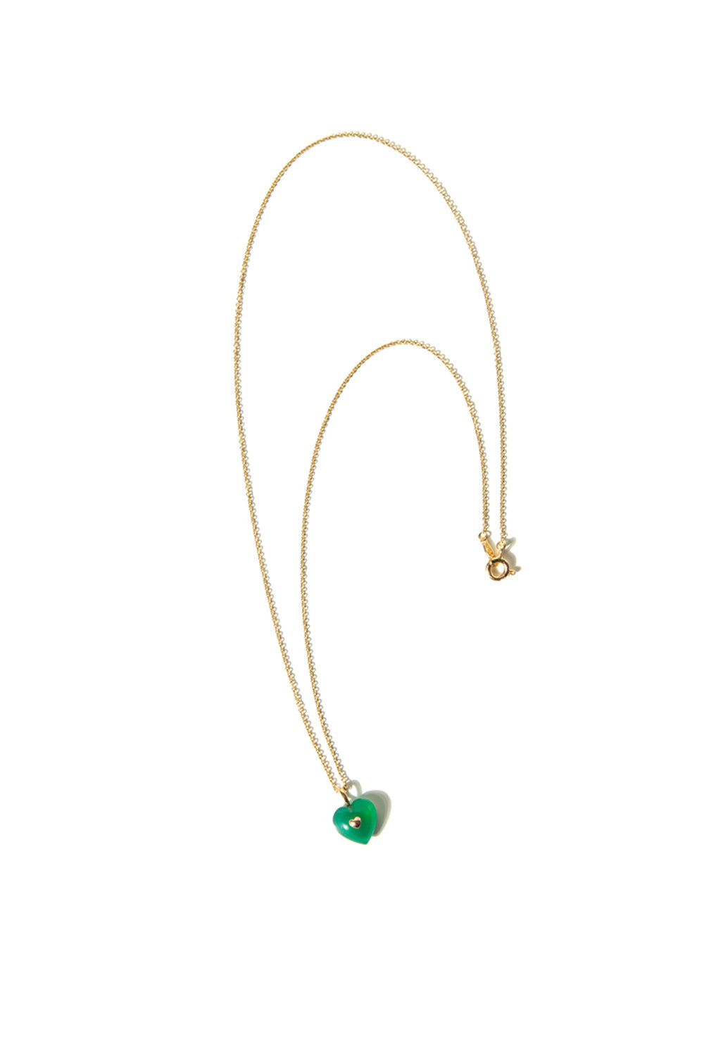 VERY VINTAGE COLLANA CON CIONDOLO A CUORE IN CALCEDONIO VERDE