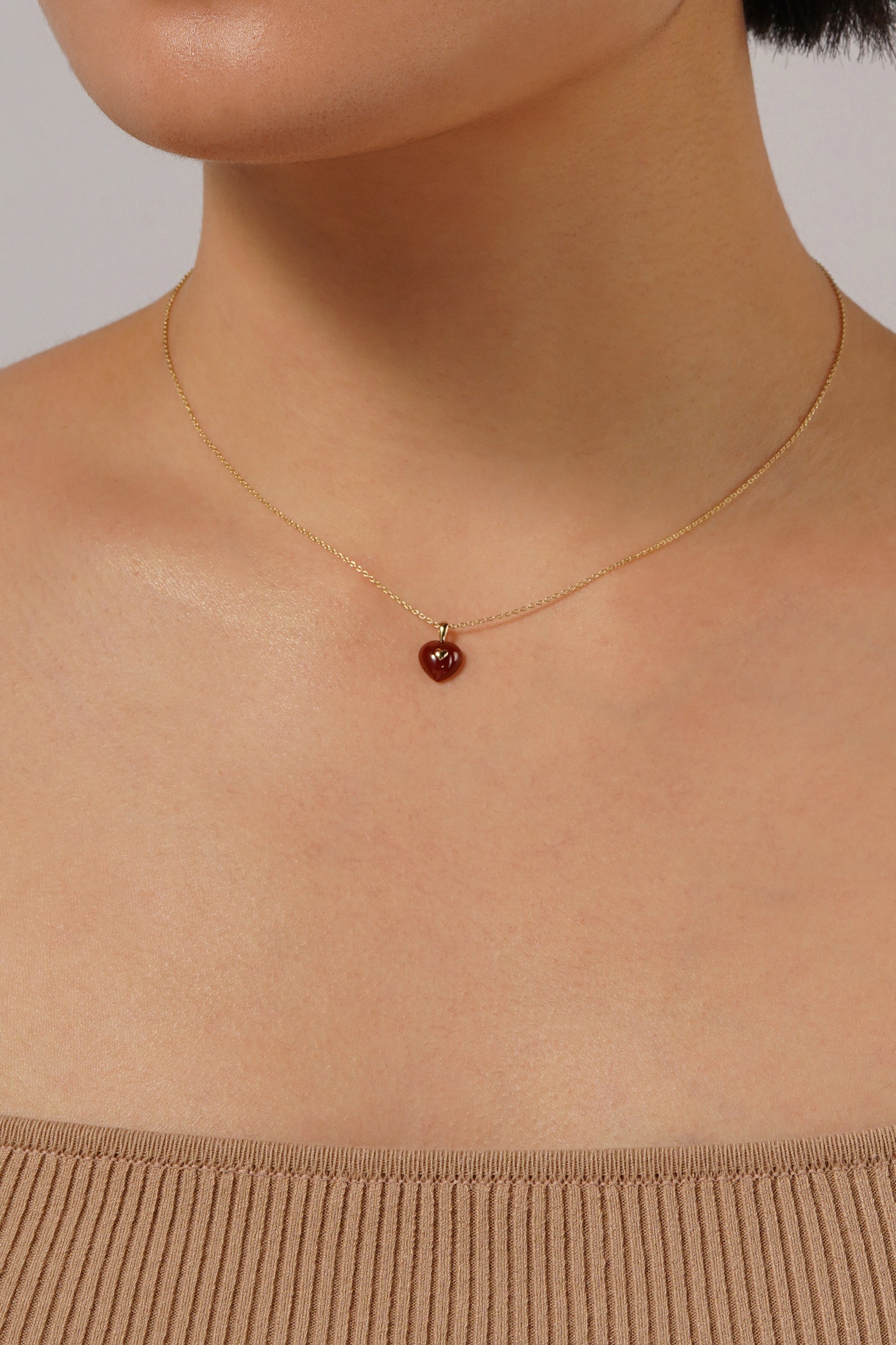 VERY VINTAGE COLLANA CON CIONDOLO A CUORE ROSSO PICCOLO