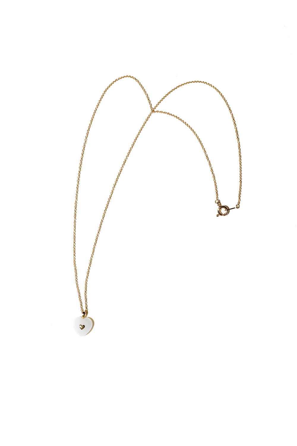 非常复古白石英心形吊坠项链