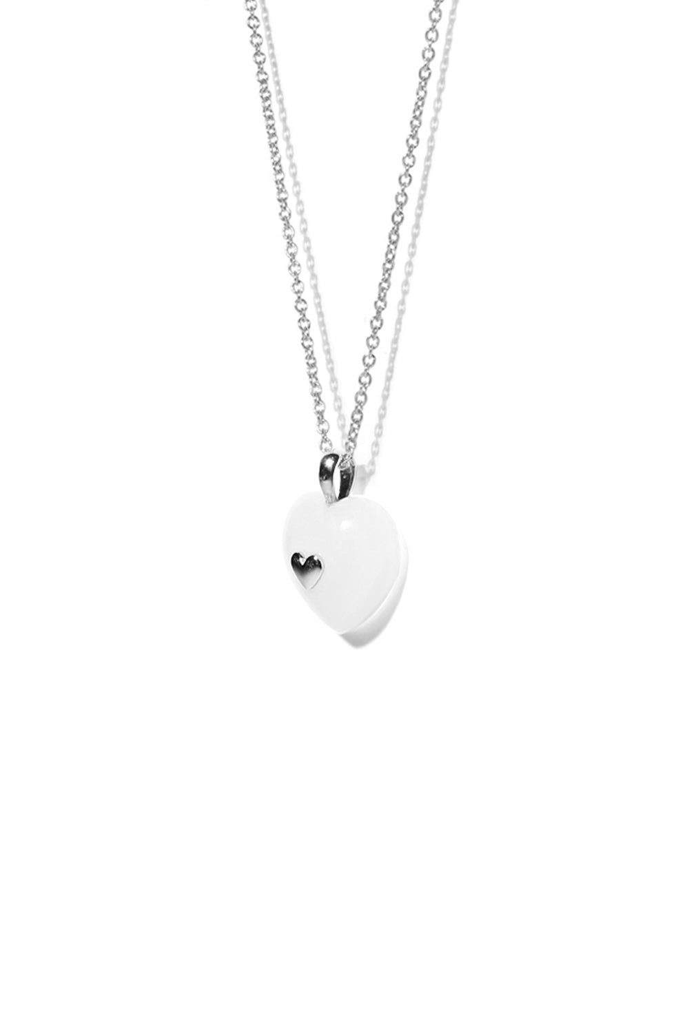 VERY VINTAGE COLLANA CON CIONDOLO A CUORE IN QUARZO BIANCO E ARGENTO