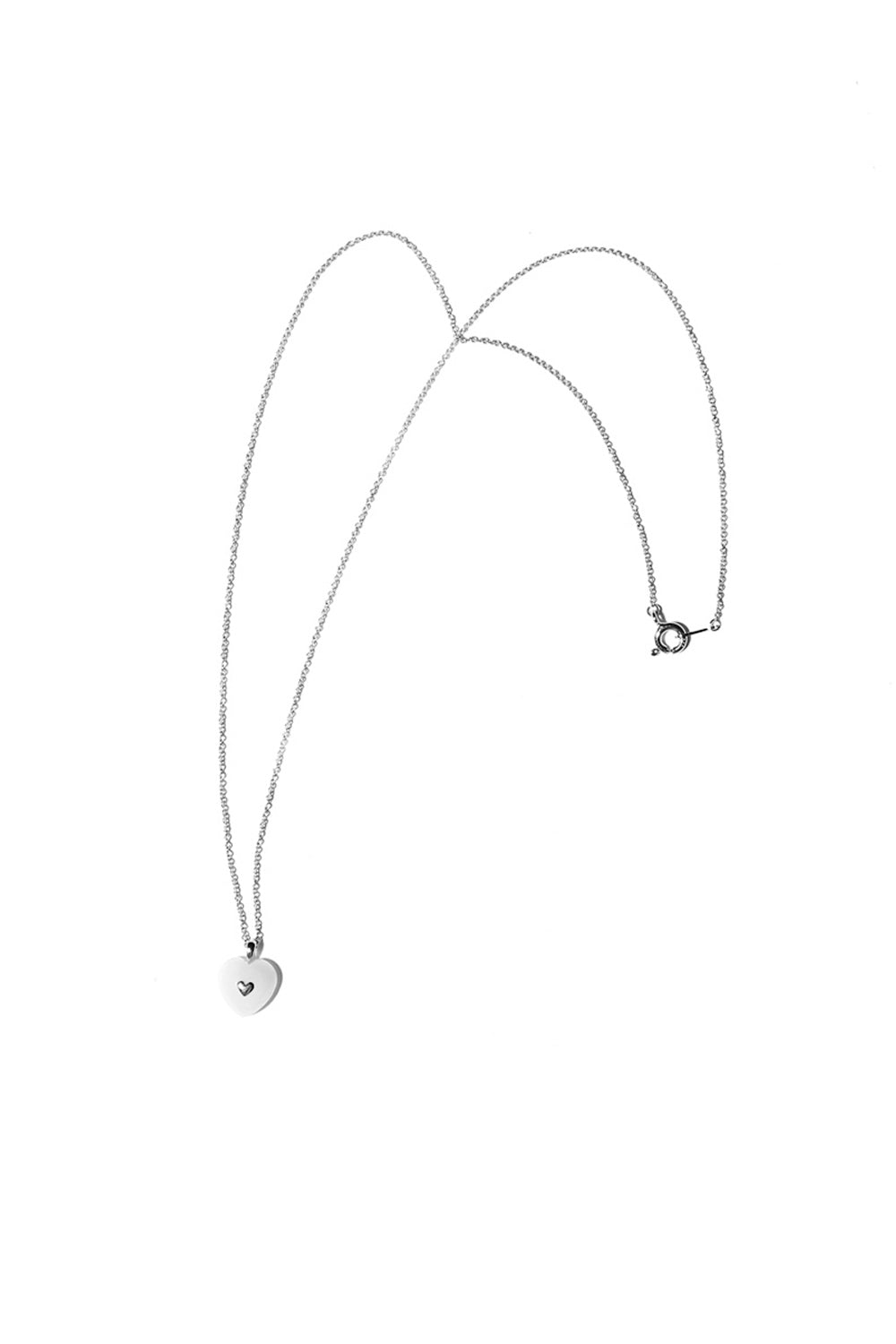 VERY VINTAGE COLLANA CON CIONDOLO A CUORE IN QUARZO BIANCO E ARGENTO