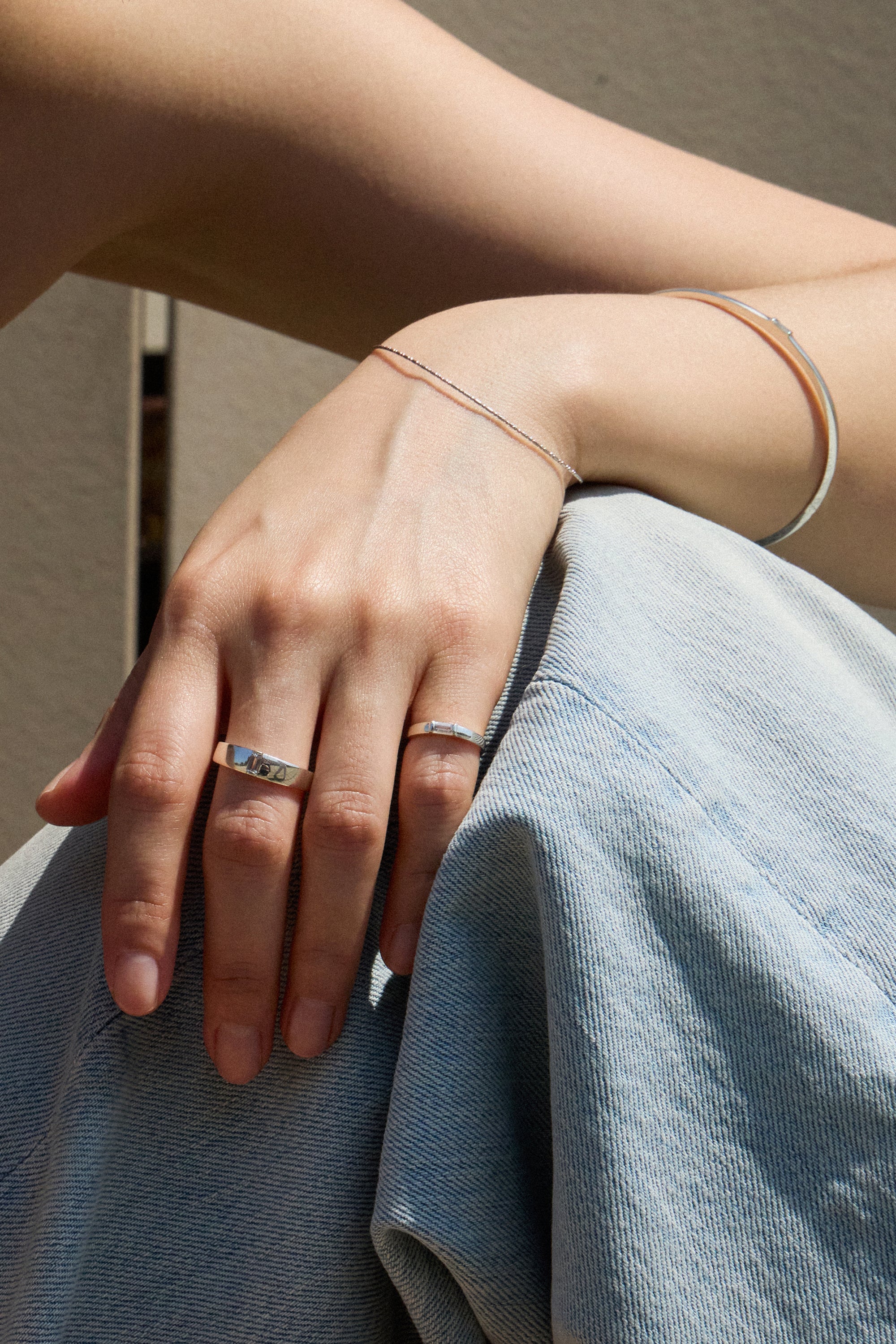 WHITE SAPPHIRE RING FOR LITTLE FINGER